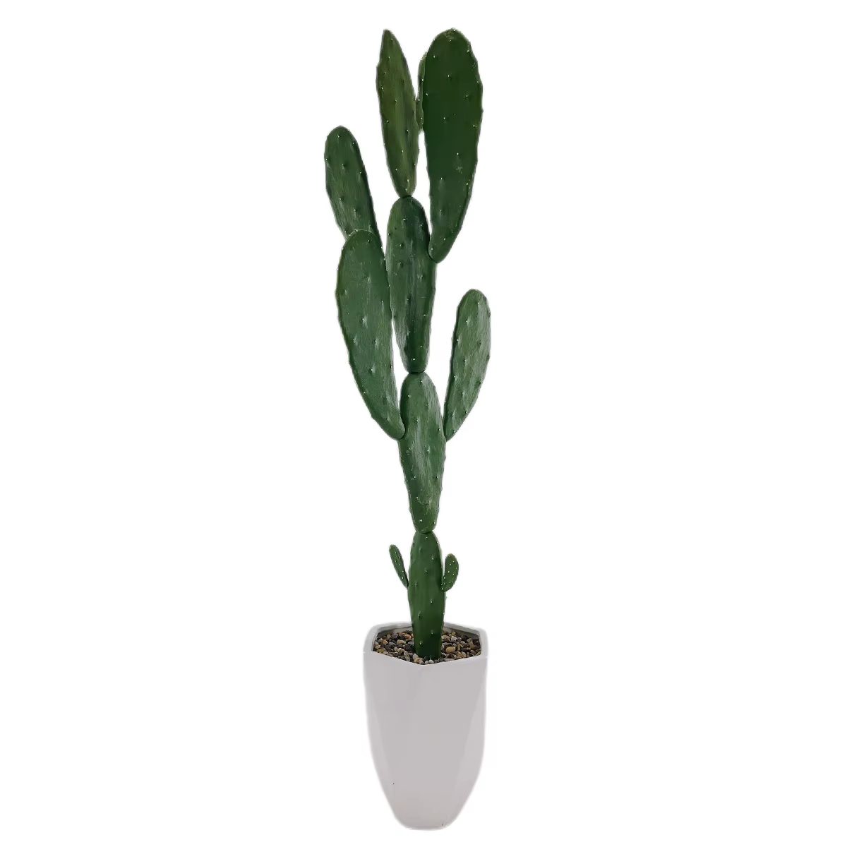 Grandes Plantes Artificielles Pantum Succulentes avec Pierre et Pot de Fleur en Céramique