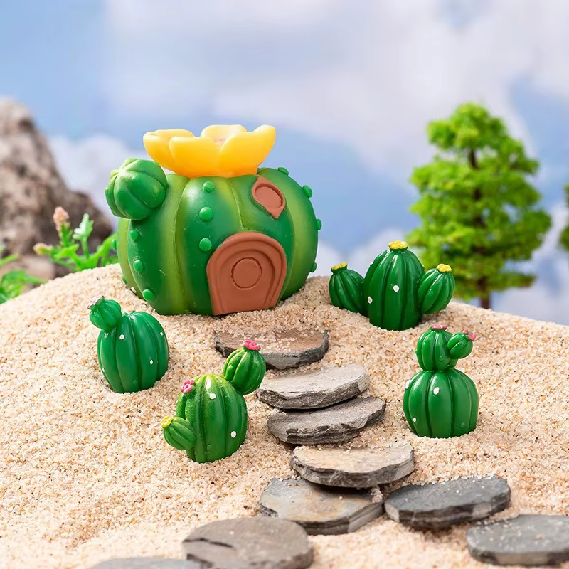 Mini Cactus en Pot de Dessin Animé