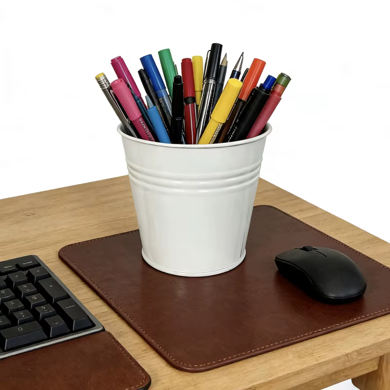 Boîte de 9 pots en métal blanc