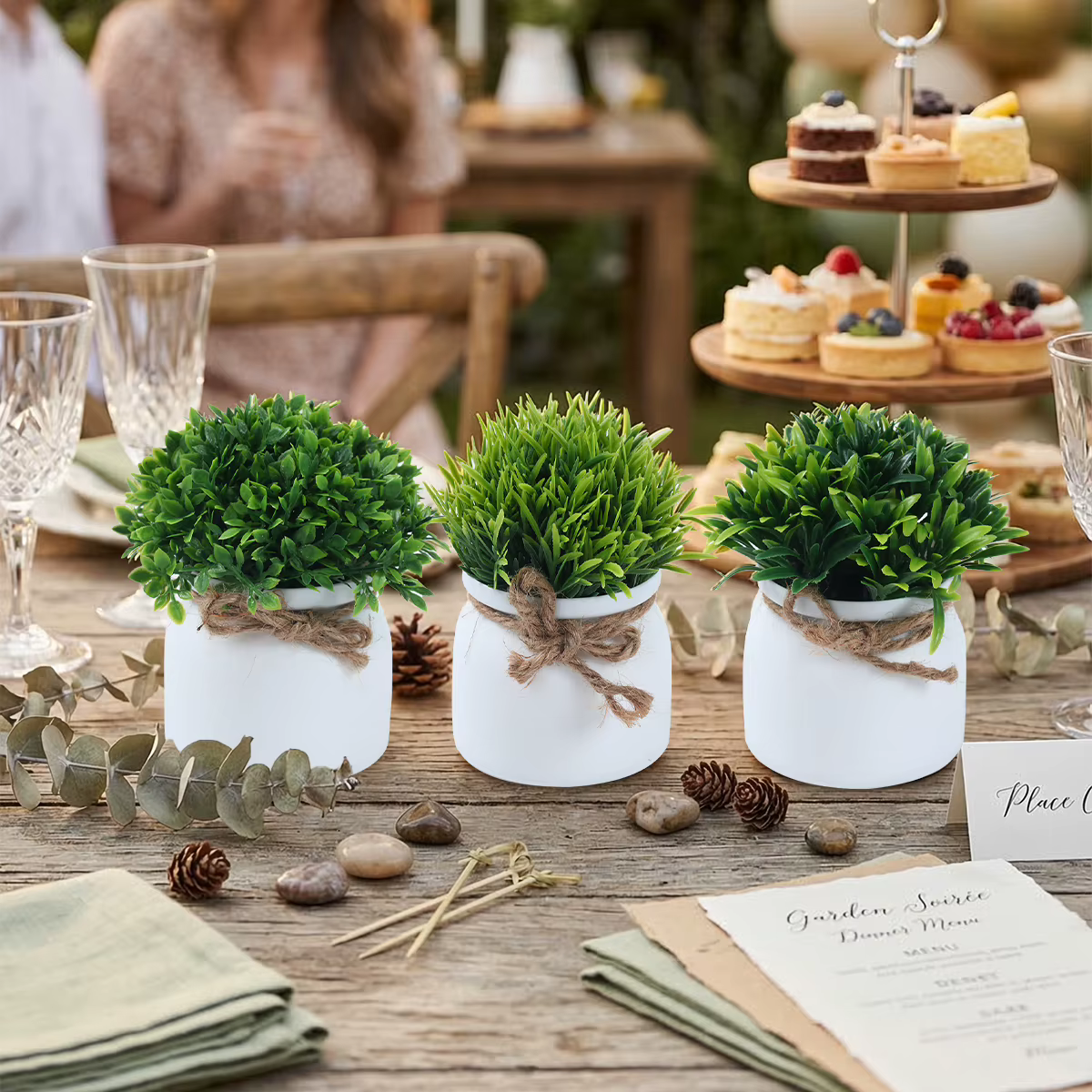 Plantes artificielles en pot