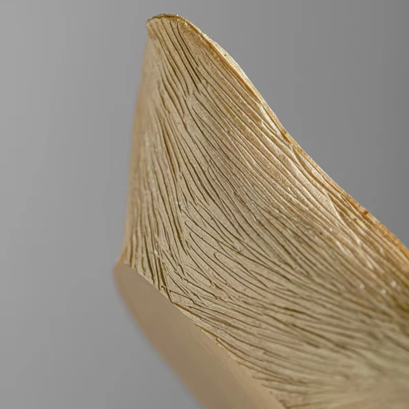 Conteneur de stockage de feuilles de ginkgo dorées en résine