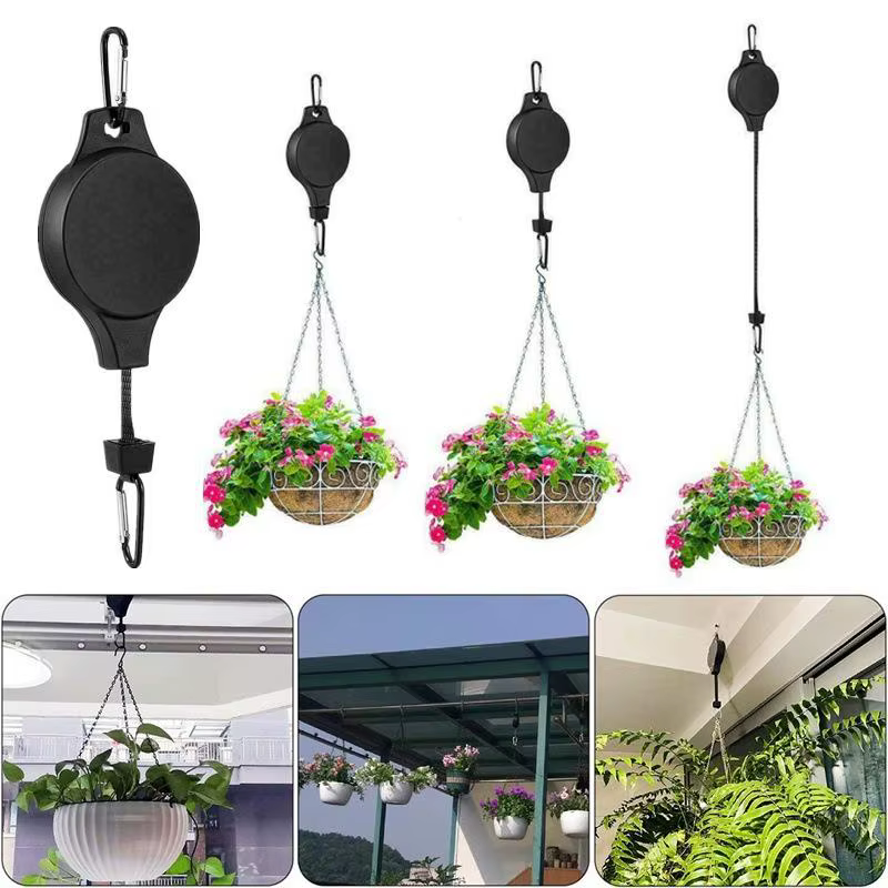 Crochet de suspension réglable et rétractable pour plantes