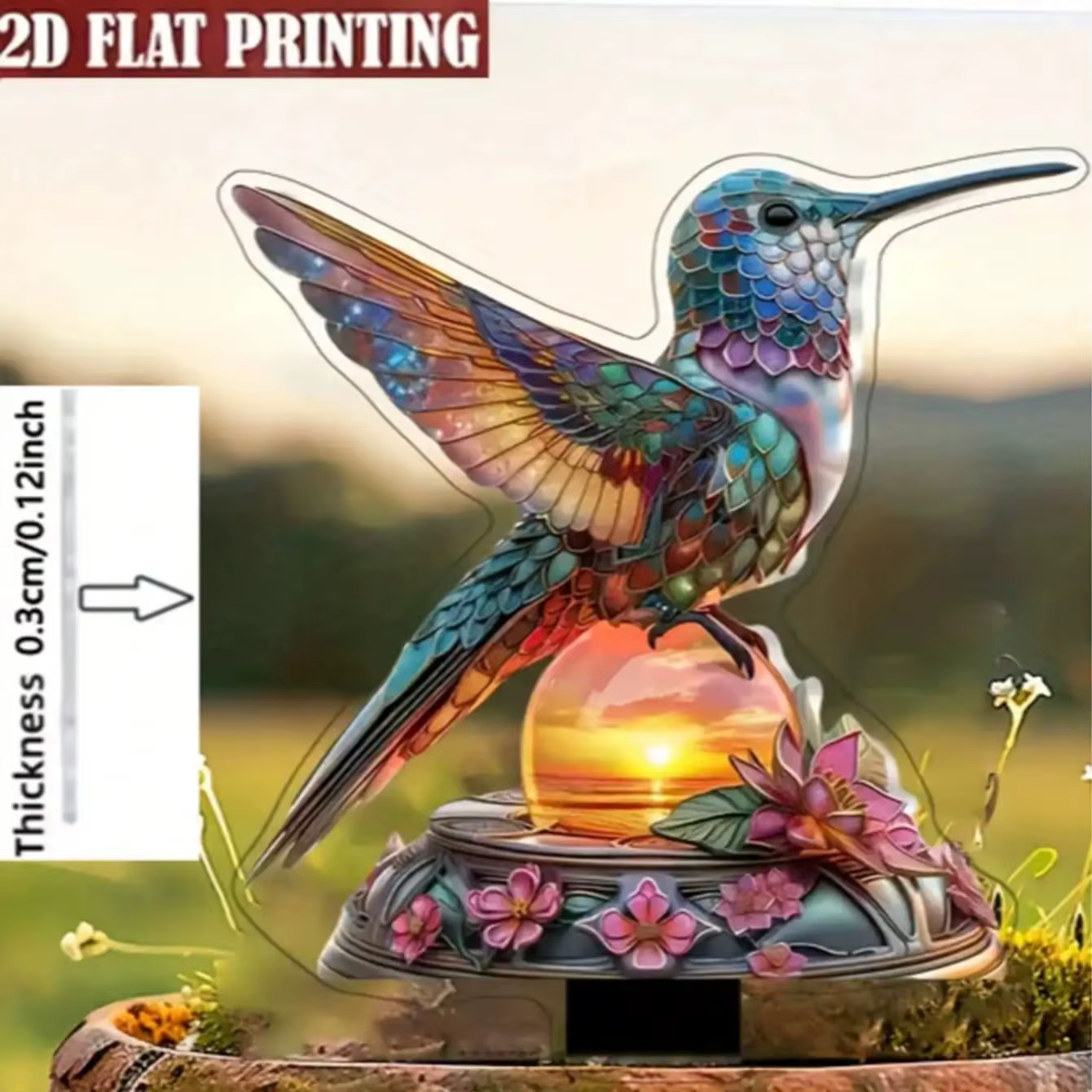1 pièce de magnifique décoration de jardin en forme de colibri
