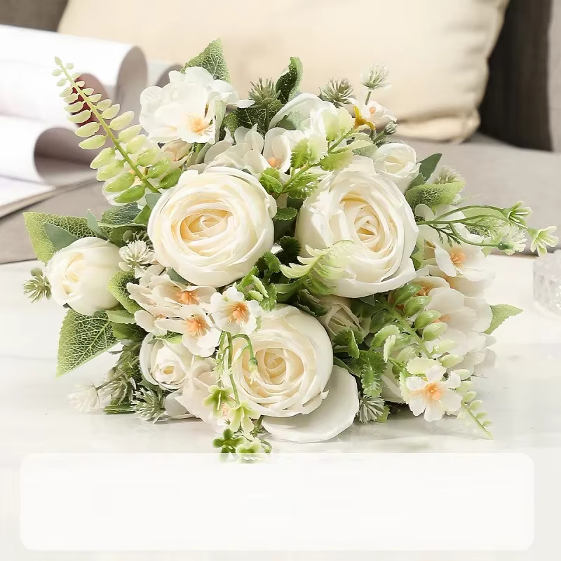 Bouquet de Roses artificielles en soie