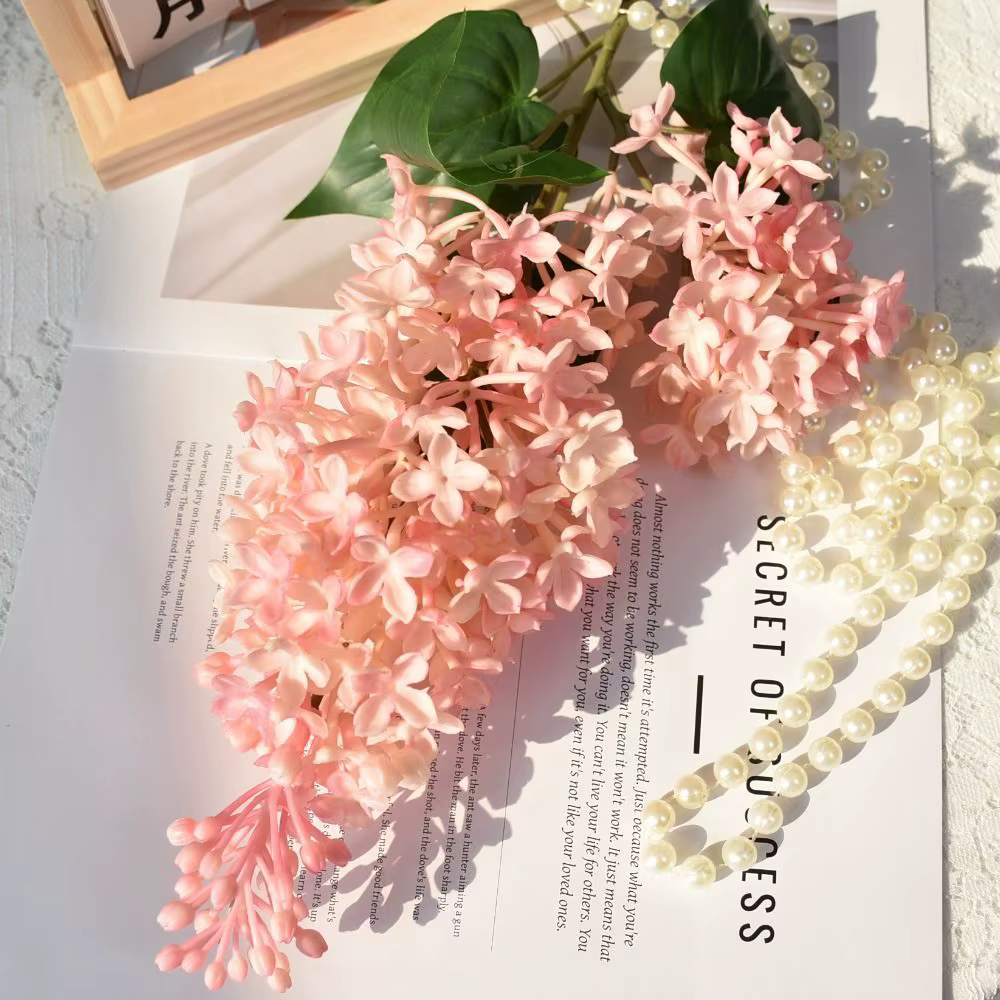 Fleur lilas artificielle en Silicone rose