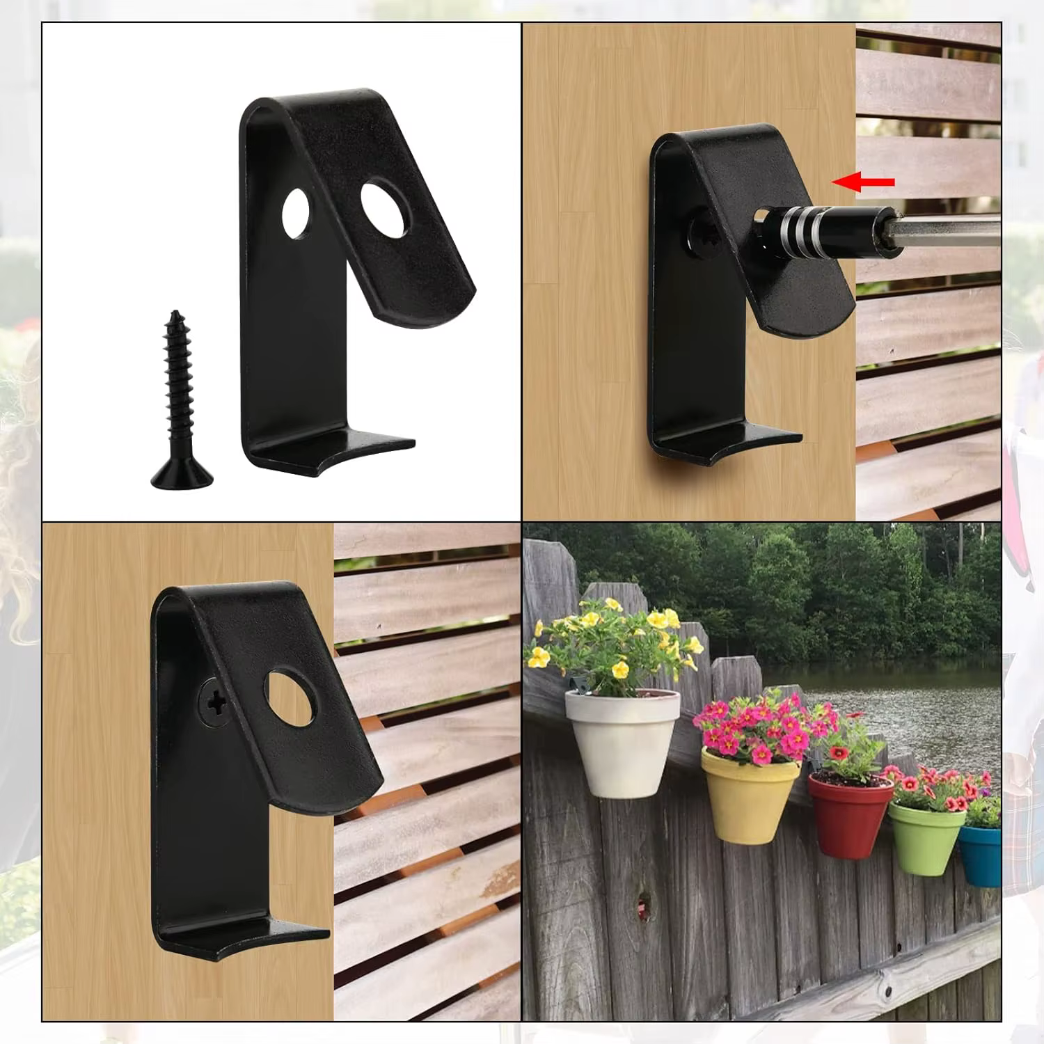 6 clips pour pots de fleurs