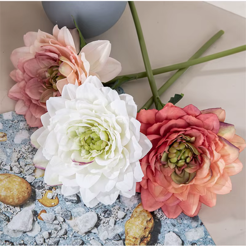 Dahlia – Bouquet de fleurs artificielles en soie