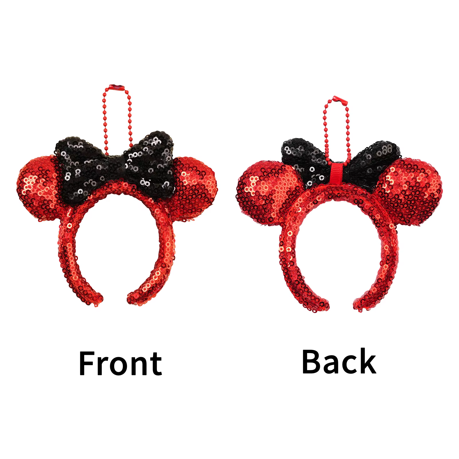 1 pièce Disney Mini Pendentif, Serre-têtes, Nœuds à paillettes, Oreilles de souris, Décoration pour sac et objectif d'appareil photo, Cadeau exquis, Accessoire capillaire pour fille, Porte-clés