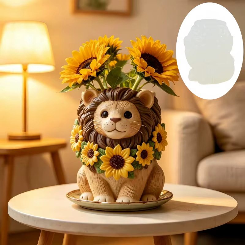 Moule en silicone pour pot de fleurs en résine
