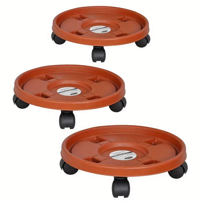 Plateau pour pot de fleurs avec roulettes universelles mobiles