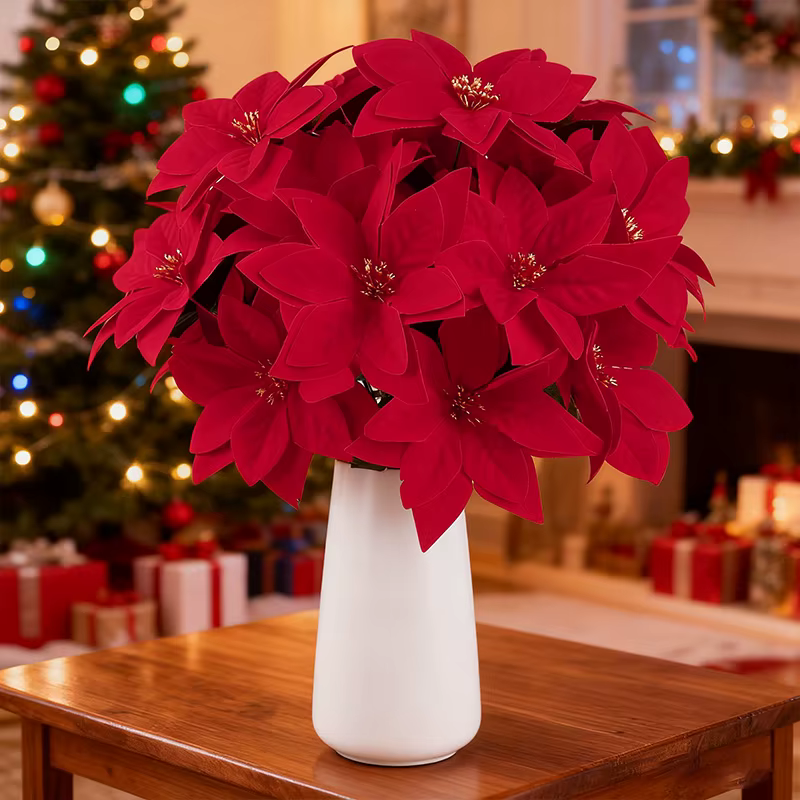 Bouquets de fleurs de noël artificielles
