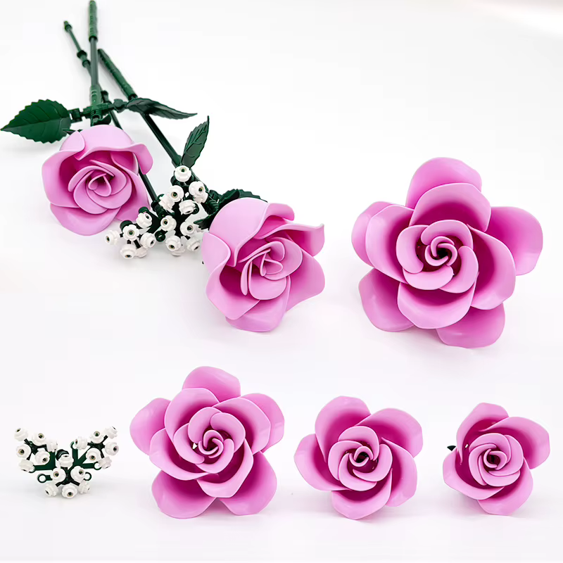 Bouquet de construction de roses roses