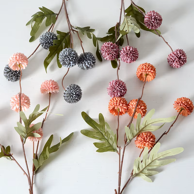5 têtes de fleurs artificielles pissenlit