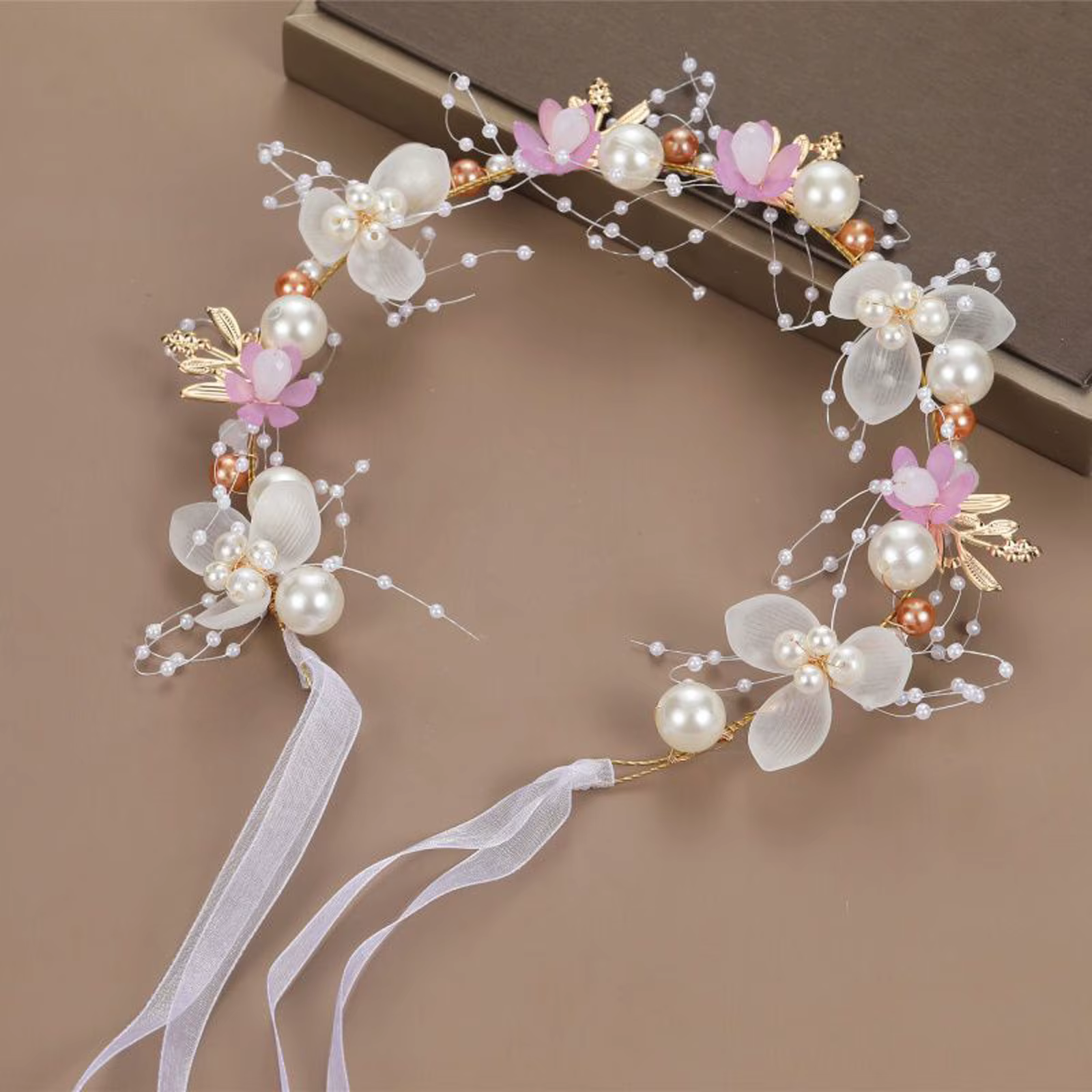 Serre-tête Fleur de Perle, Coiffe de Mariée, Couronne de Mariage pour Filles, Diadèmes et Couronnes Tendance, Coiffe en Cristal, Accessoires pour Cheveux