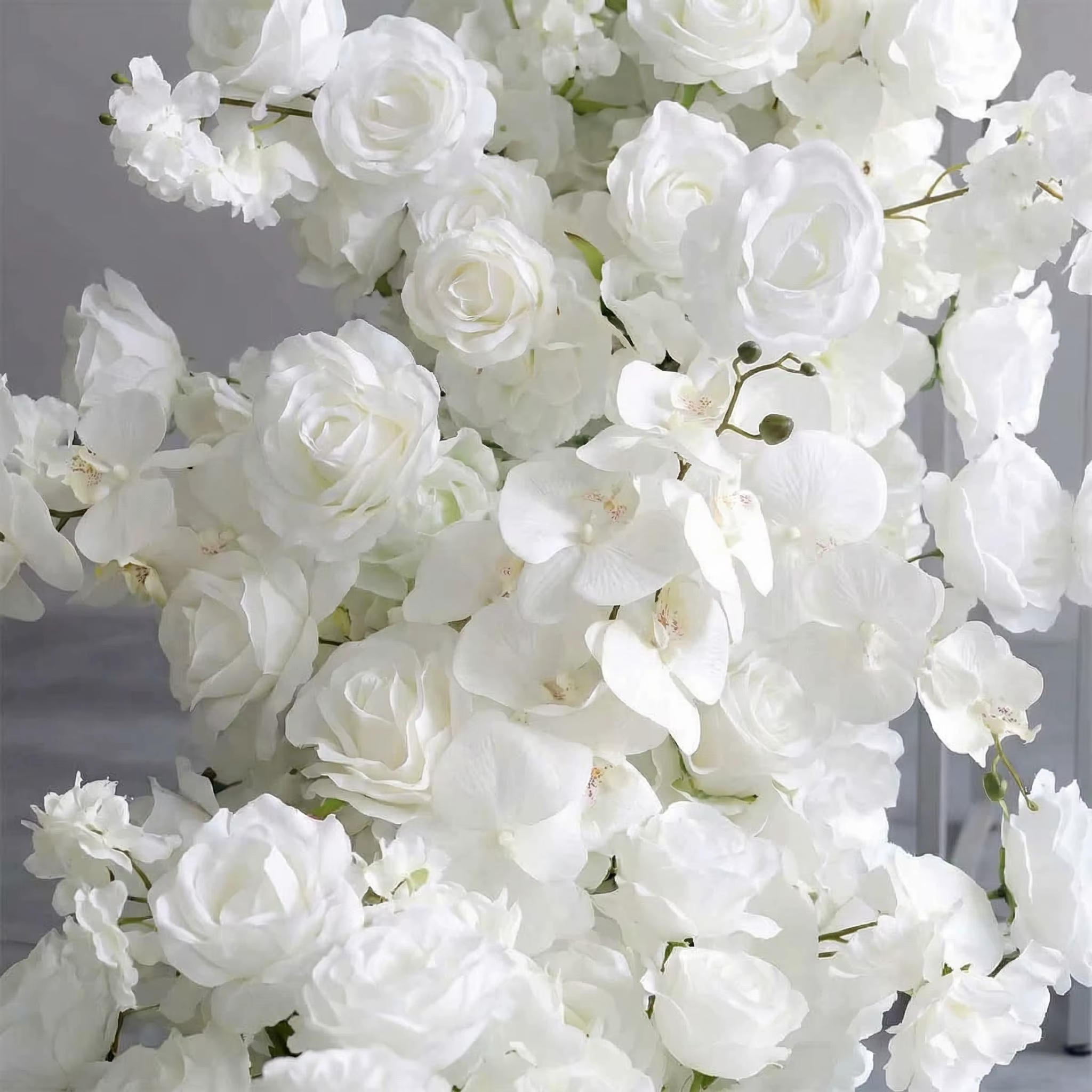Uflower 200cm Guirlande de fleurs artificielles 3D élégante pour décoration de scène