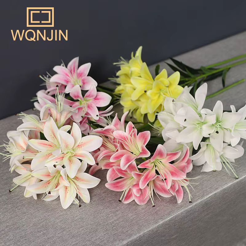 Bouquet de Lys Artificiels pour Décoration de Maison