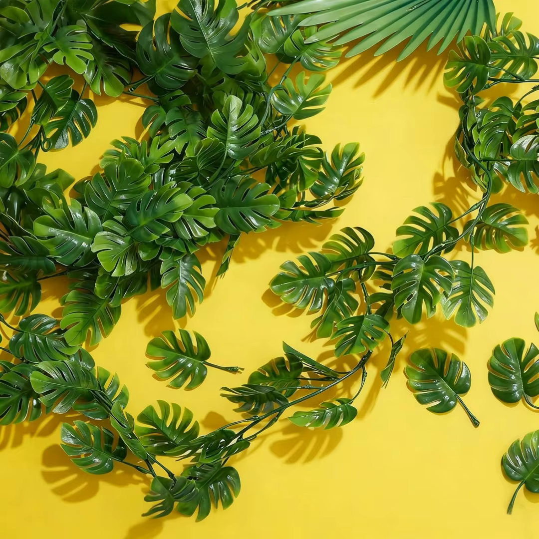 Guirlande de feuilles de Monstera artificielles