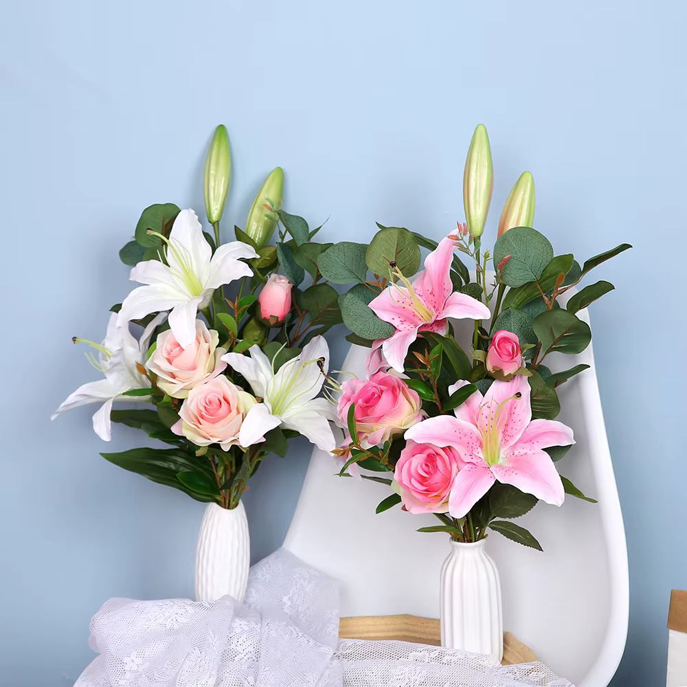 Bouquet de fleurs artificielles en soie