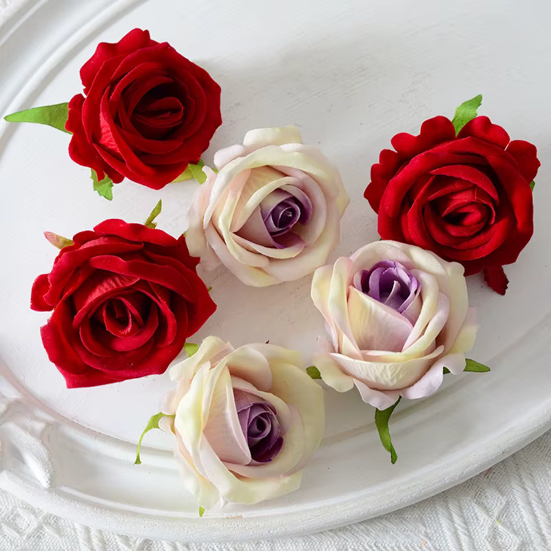 Roses Artificielles Vin Rouge