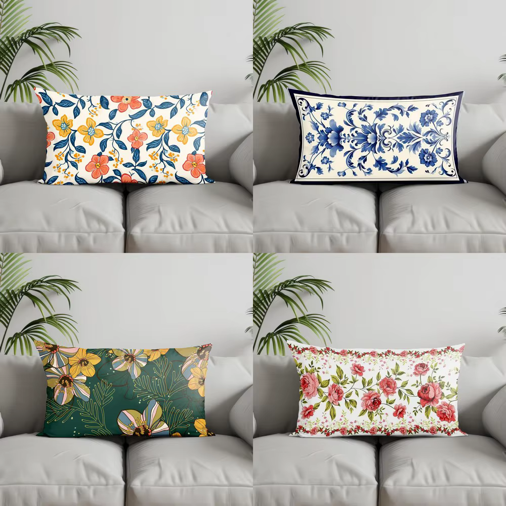Taie d'oreiller à motif Floral coloré