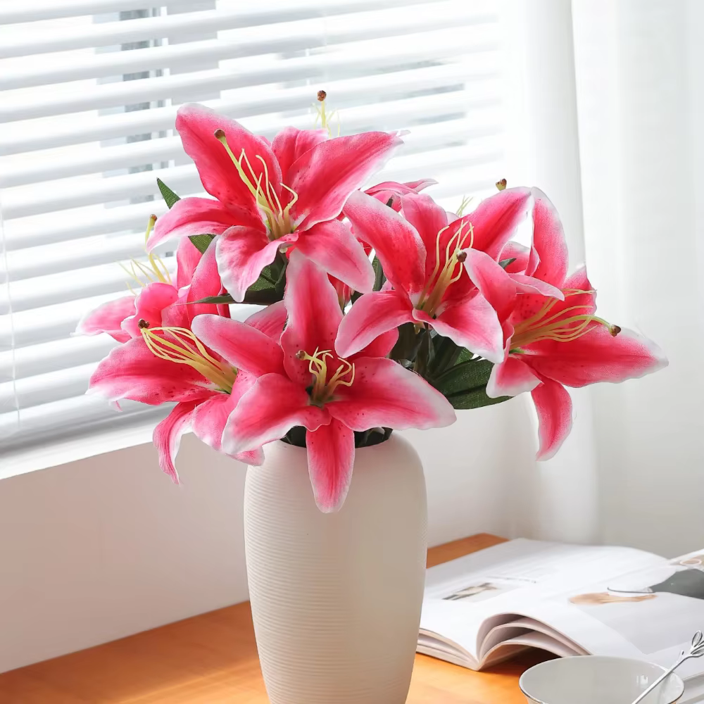 Branche de fleur artificielle de grande taille à 9 têtes