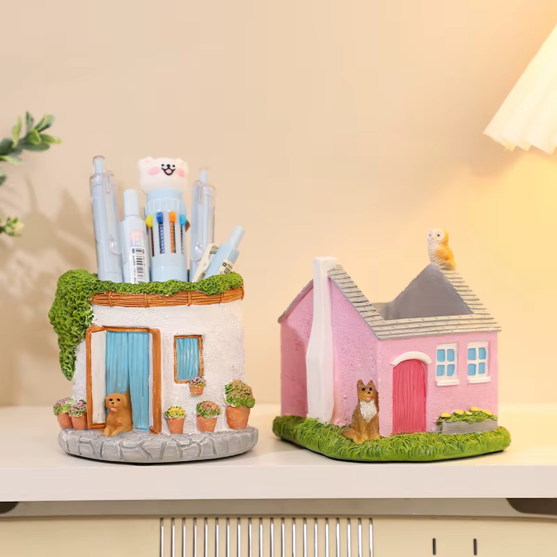 Jardinière succulente en résine – Conception de chalet et de chiot