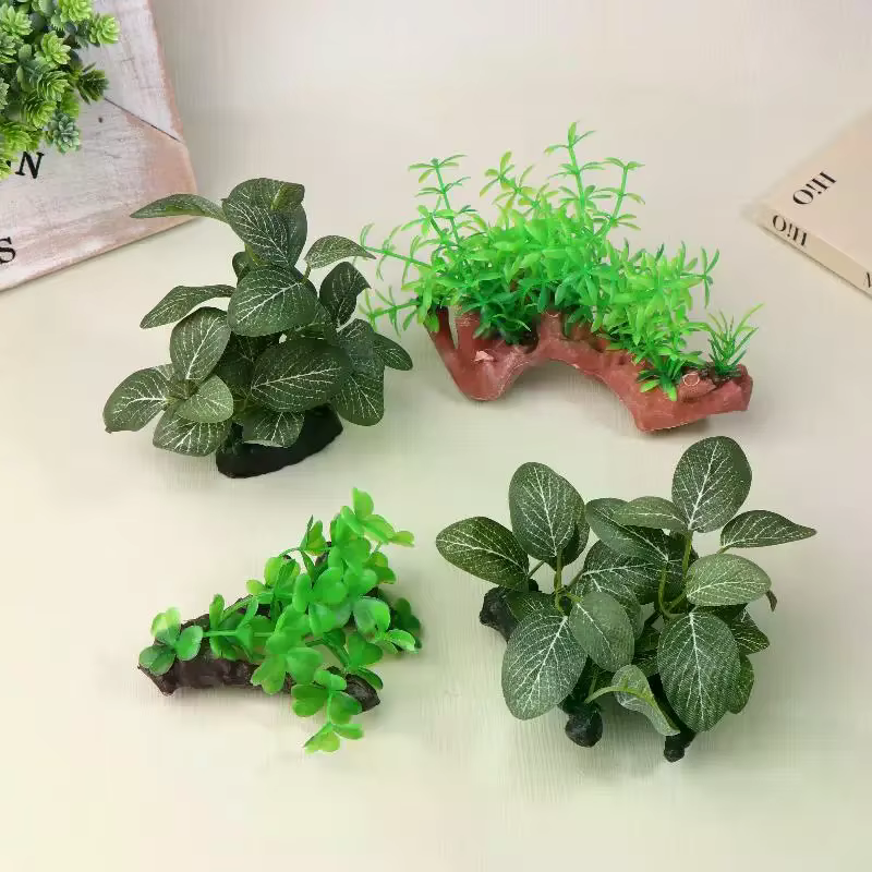 Plante artificielle en bois flotté pour décoration d'aquarium