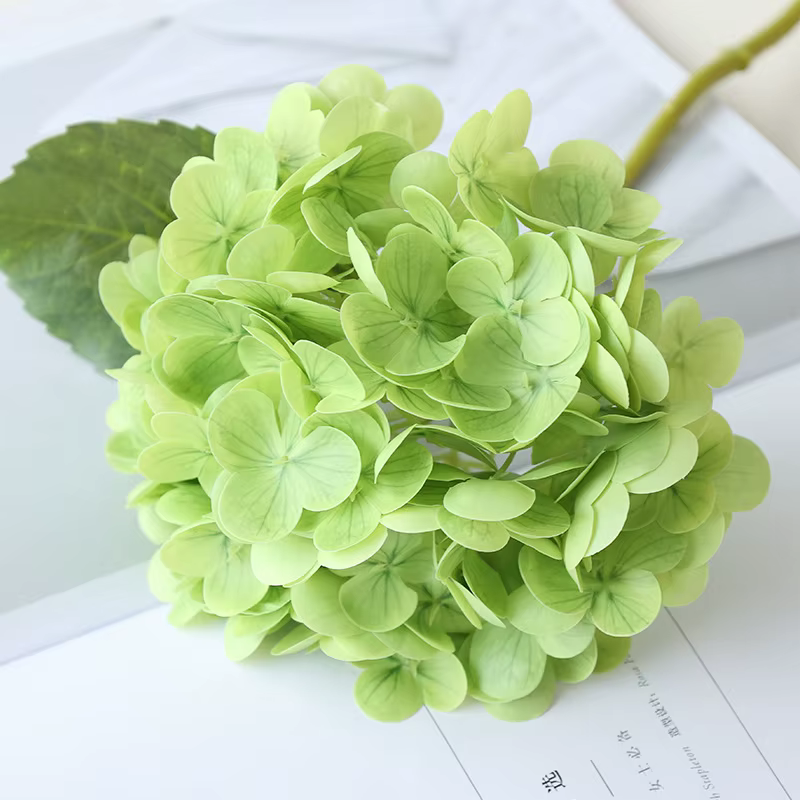 Fleurs d'hortensia artificielles hydratantes film en latex vrai toucher