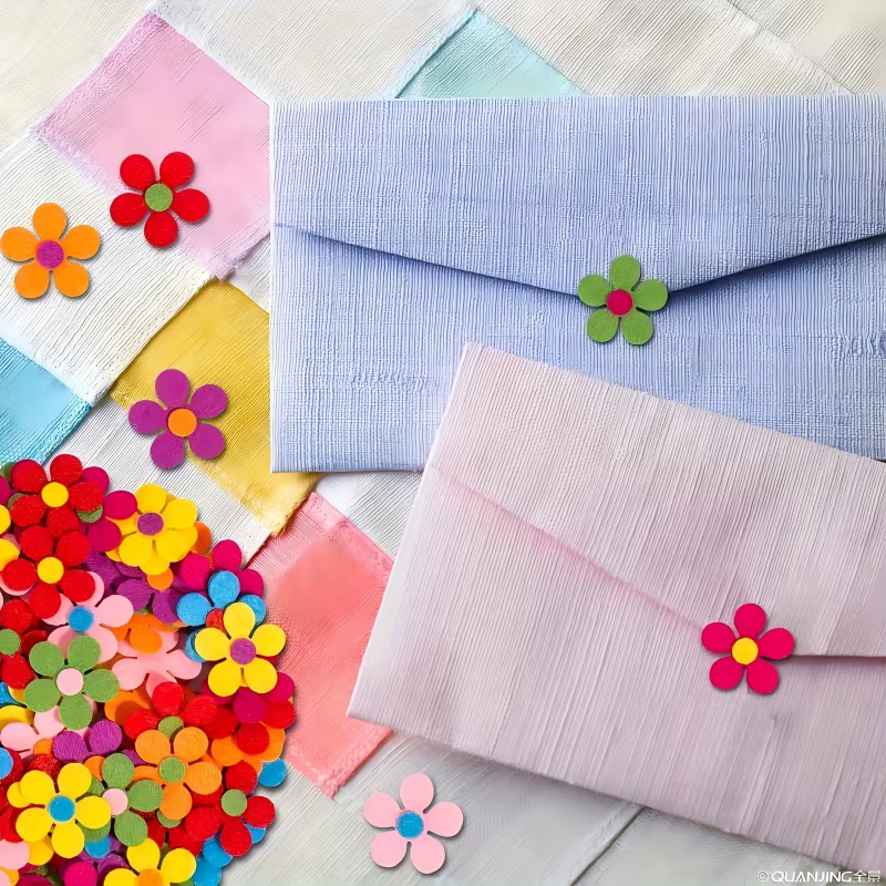 95 fleurs en feutre colorées