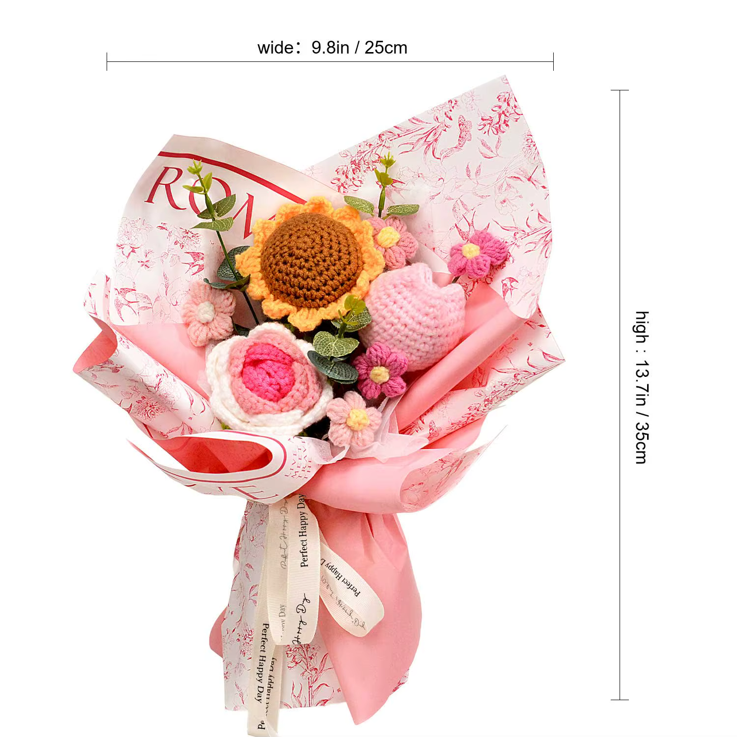 Bouquets de fleurs de tulipes au crochet faits à la main