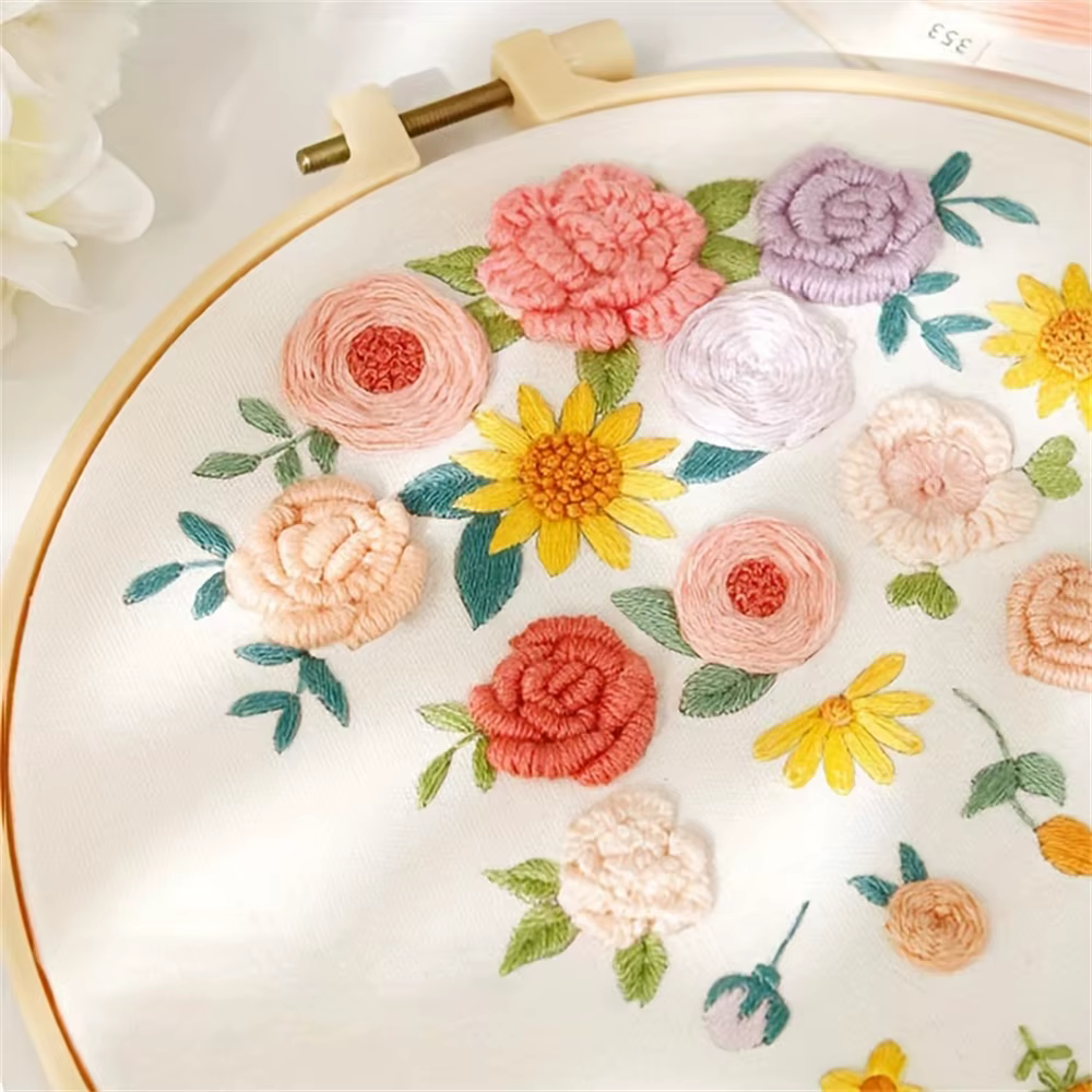 Kit de démarrage de fleurs, croix pour débutant, plante, couture, peinture artisanale, décoration de maison, ensemble de broderie, cadeaux faits à la main