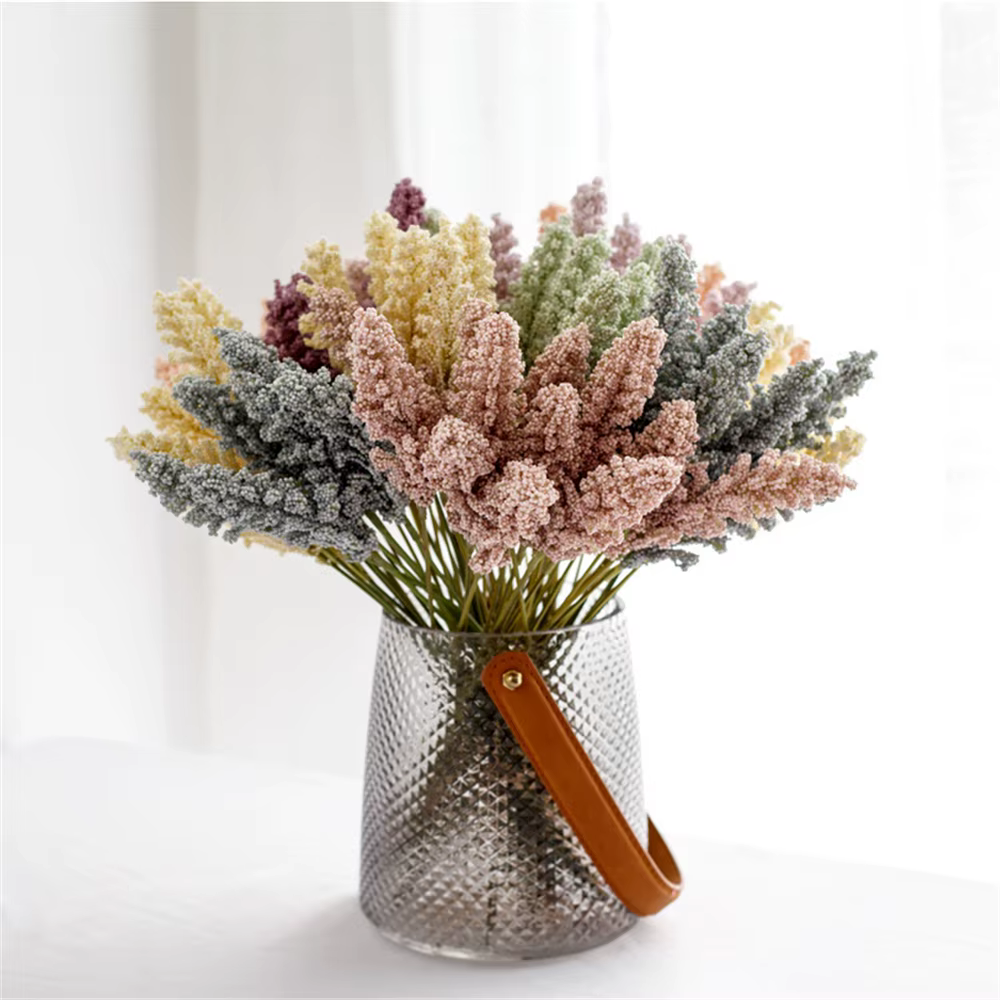 6 pièces/lot PE lavande pas cher fleur artificielle mur en gros plante décoration Bouquet matériel manuel Vases pour Table de maison