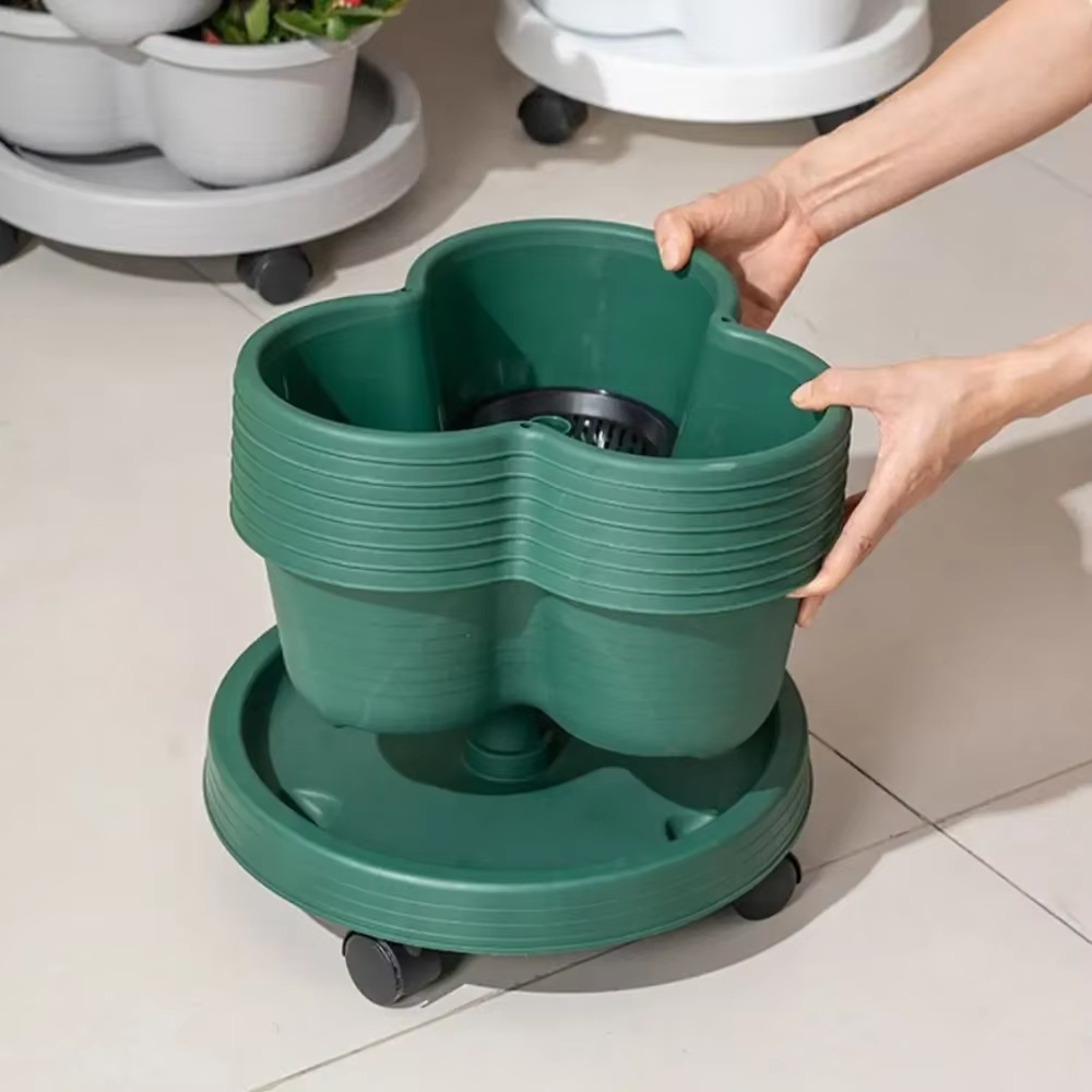 Nouveau pot de fleurs vertical empilable en plastique