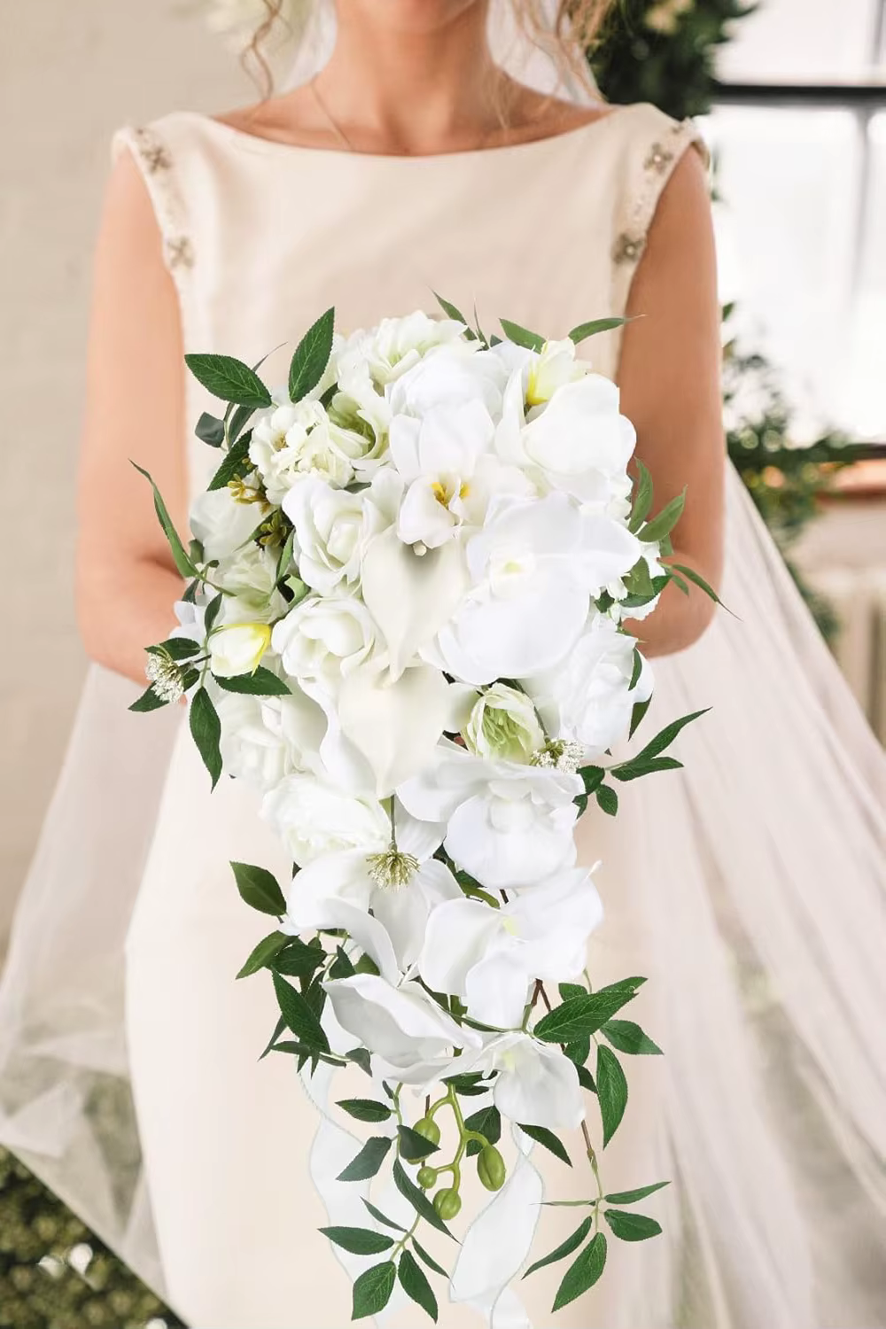 YeeNanee-Bouquets de Patients en Cascade Rose et Bleu