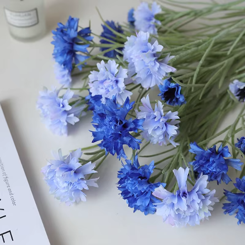 Nordique bleu longue branche étoilé bleuet soie fleurs artificielles maison fête de mariage décoration Flore
