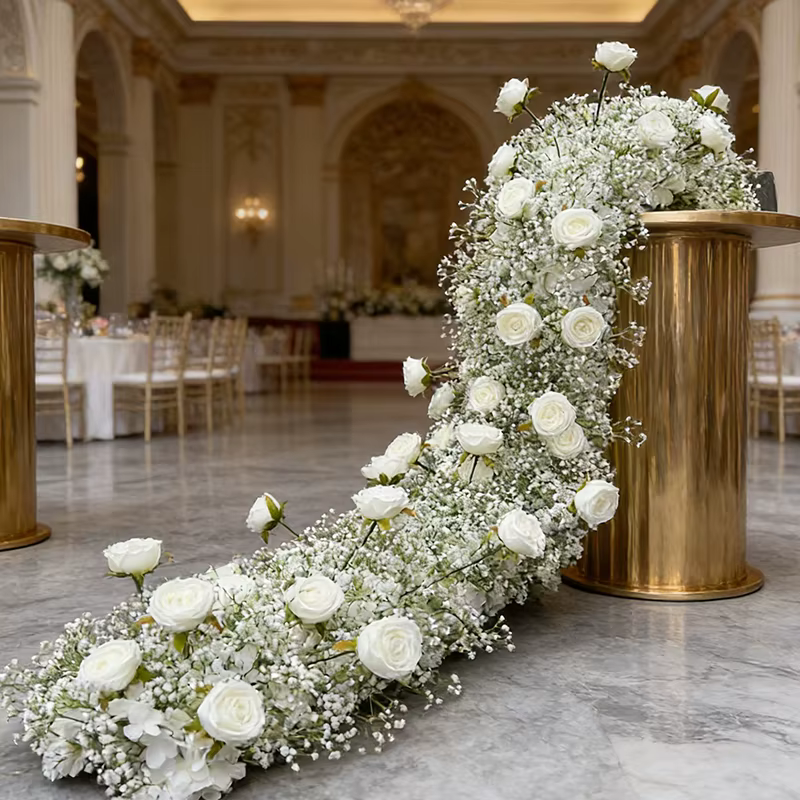 Chemin de table, composition florale pour canapé et sol