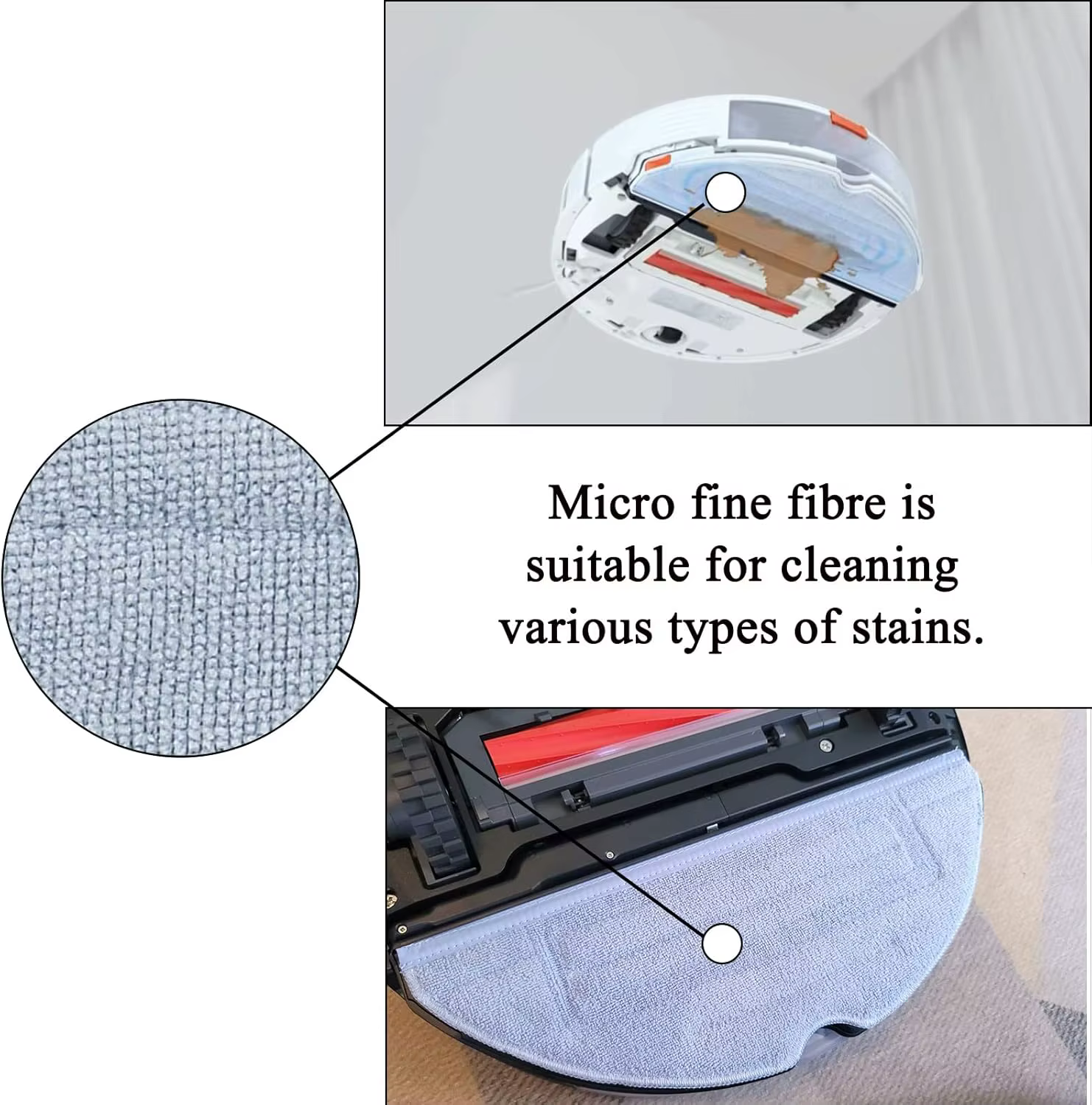 Roborock – accessoires originaux, chiffon de vadrouille * 2 pour série S7/S8.roborock S7/S7 Max Ultra/S7 MaxV/S7 MaxV Ultra/S7 Pro Ultra/S8/S8 +