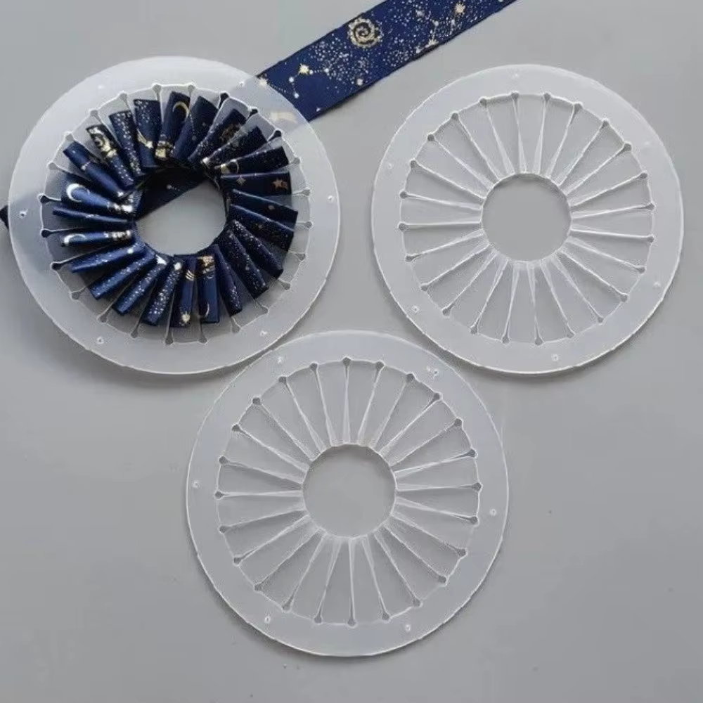 Outil de fabrication de fleurs en ruban DIY de 9 cm, 12 cm, 15 cm, pour la création de fleurs en tissu transparent, figurines de table, artisanat