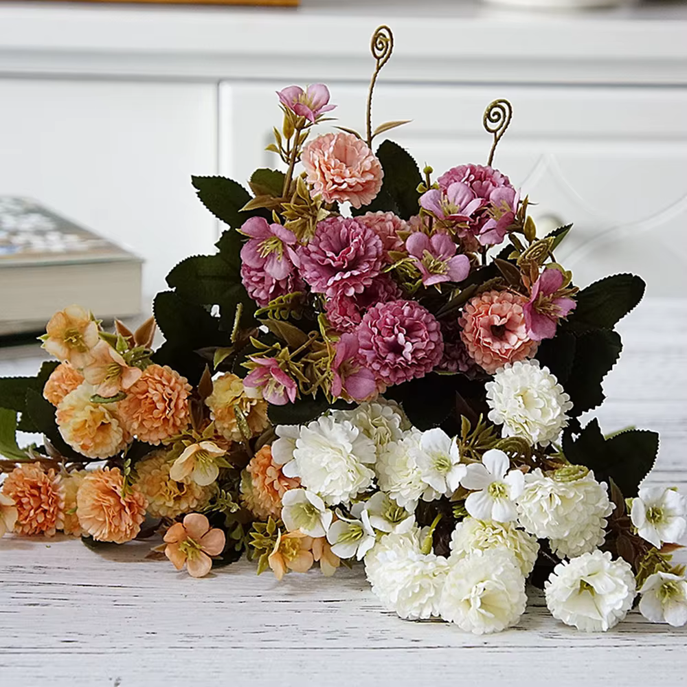 Fleurs artificielles 1 faisceau européen petit clou de girofle oeillets en gros mariage maison chambre photographie cour décor à la main bricolage scène