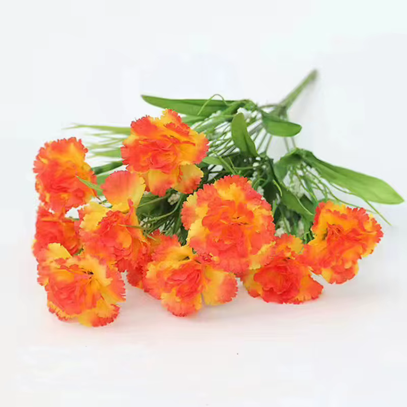 1 Bouquet de fleurs artificielles en soie d'oeillets