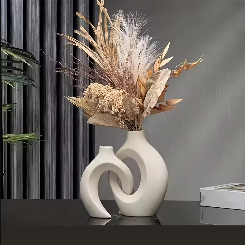 Vase à fleurs blanc nordique