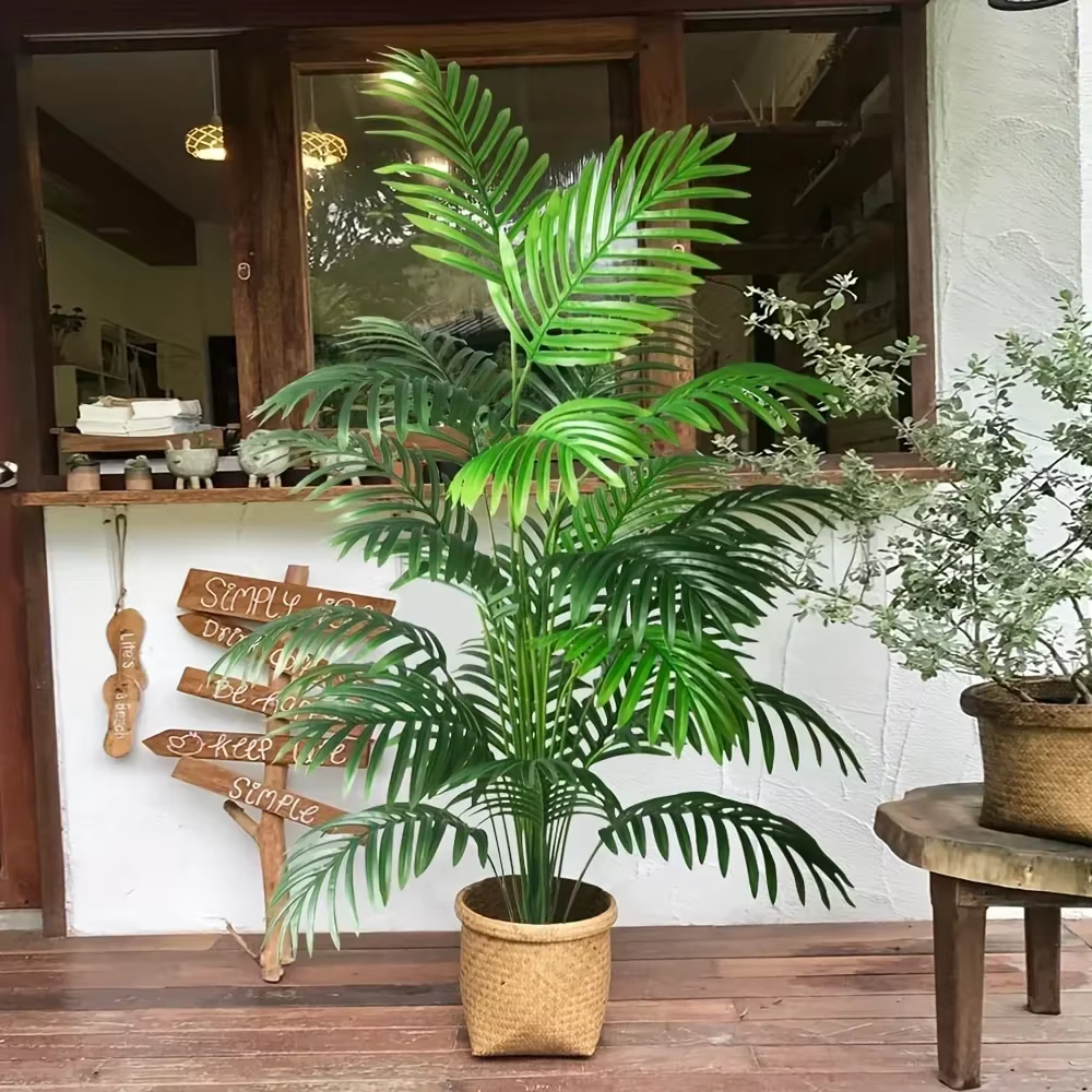 1/2 grandes plantes artificielles - Palmier à feuilles vertes denses