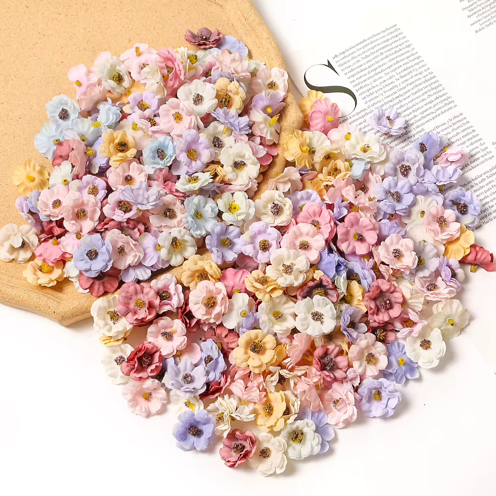 Têtes de fleurs de marguerite multicolores 3cm