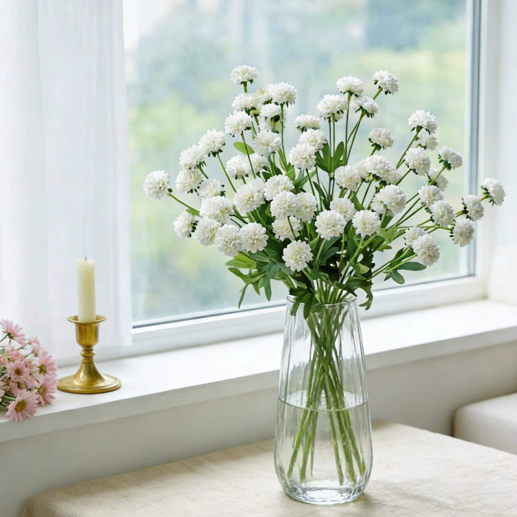 Chrysanthèmes artificiels en soie pour décorations de jardin