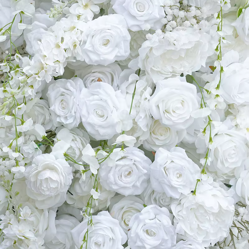 A8873 blanc Delphinium suspendu glycine florale arrangements artificiels toile de fond de mariage décoration fleur arc pour la cérémonie