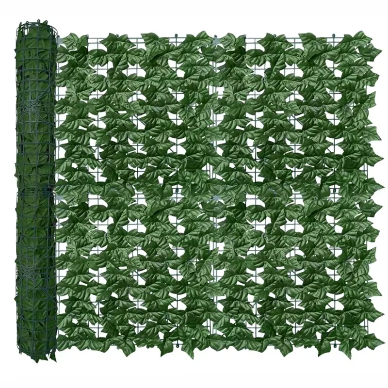 Panneaux de clôture à feuilles vertes