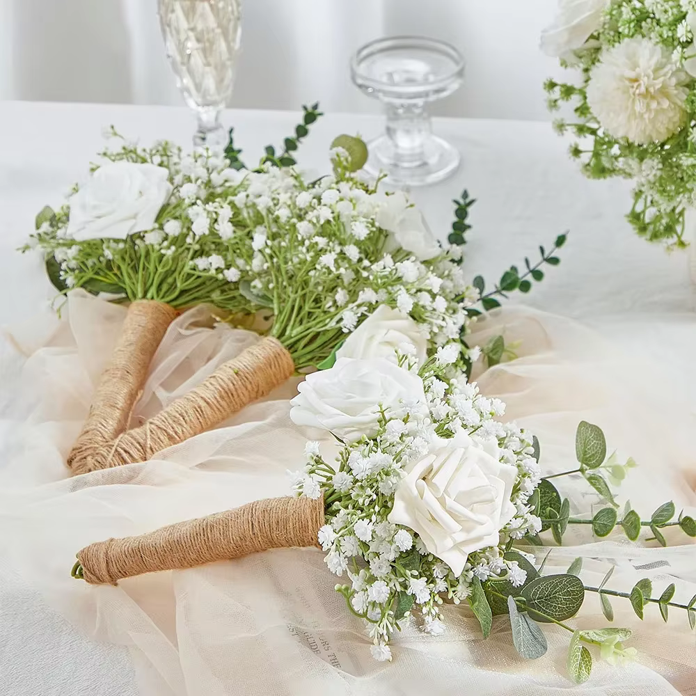 10/15 pièces fleurs artificielles bébé souffle fleur faux gypsophile pour fête de mariage décoration de la maison Bouquets floraux bricolage accessoires