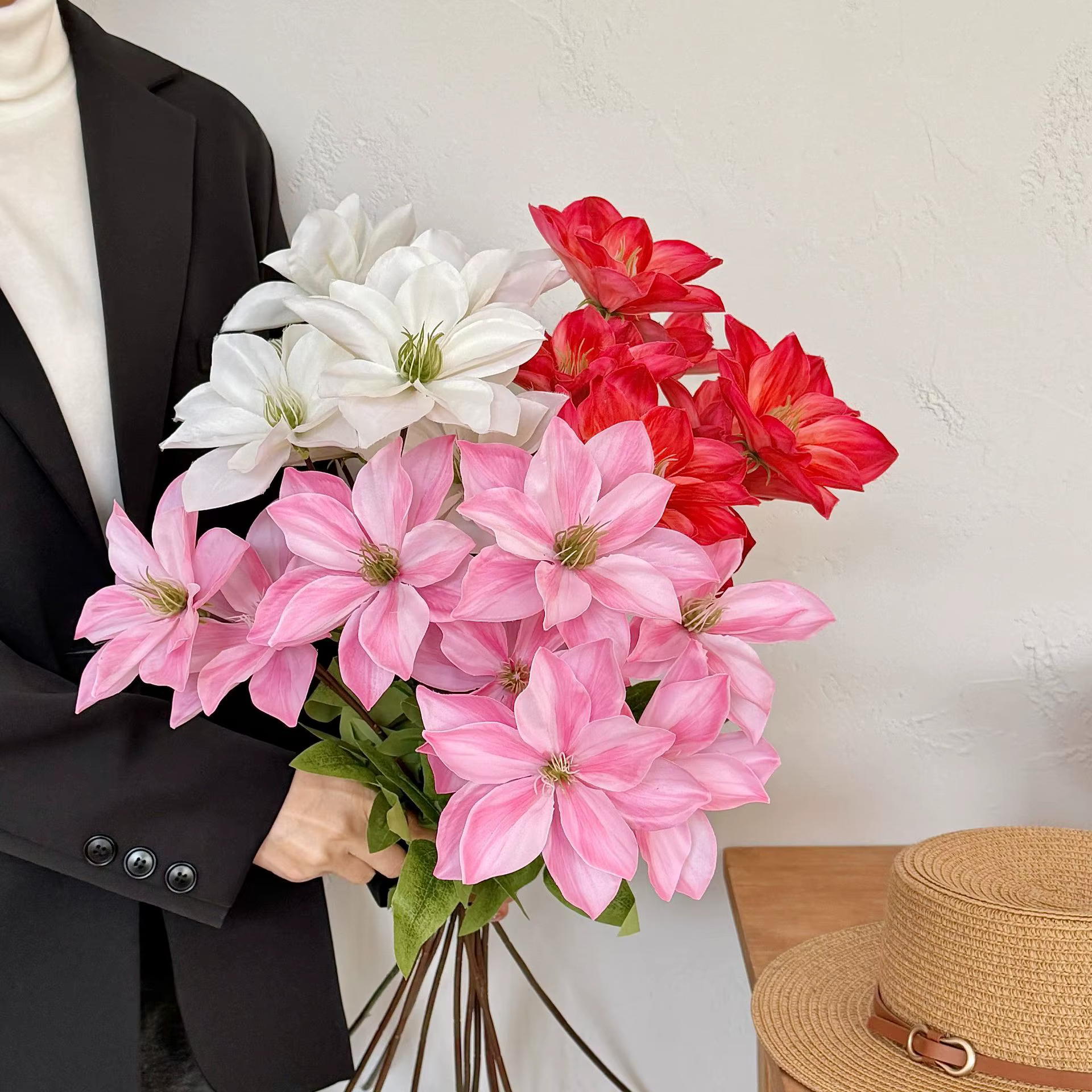 Fleurs artificielles de clématites de 70 cm pour mariage