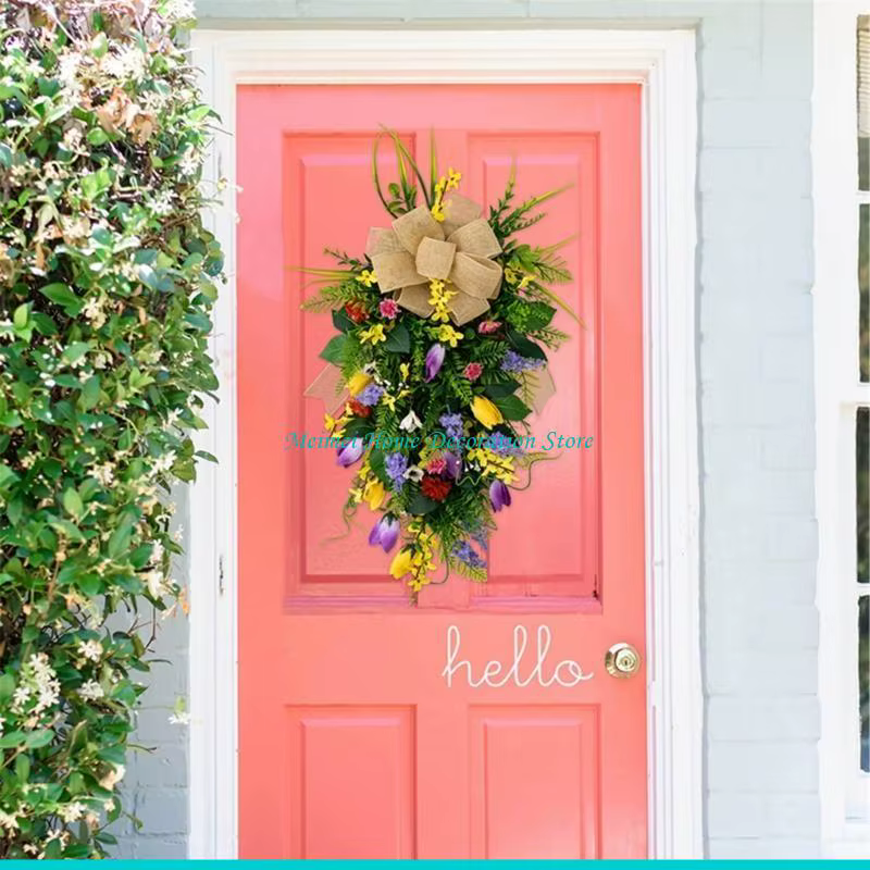 Couronne fleurs en feuilles H7BF