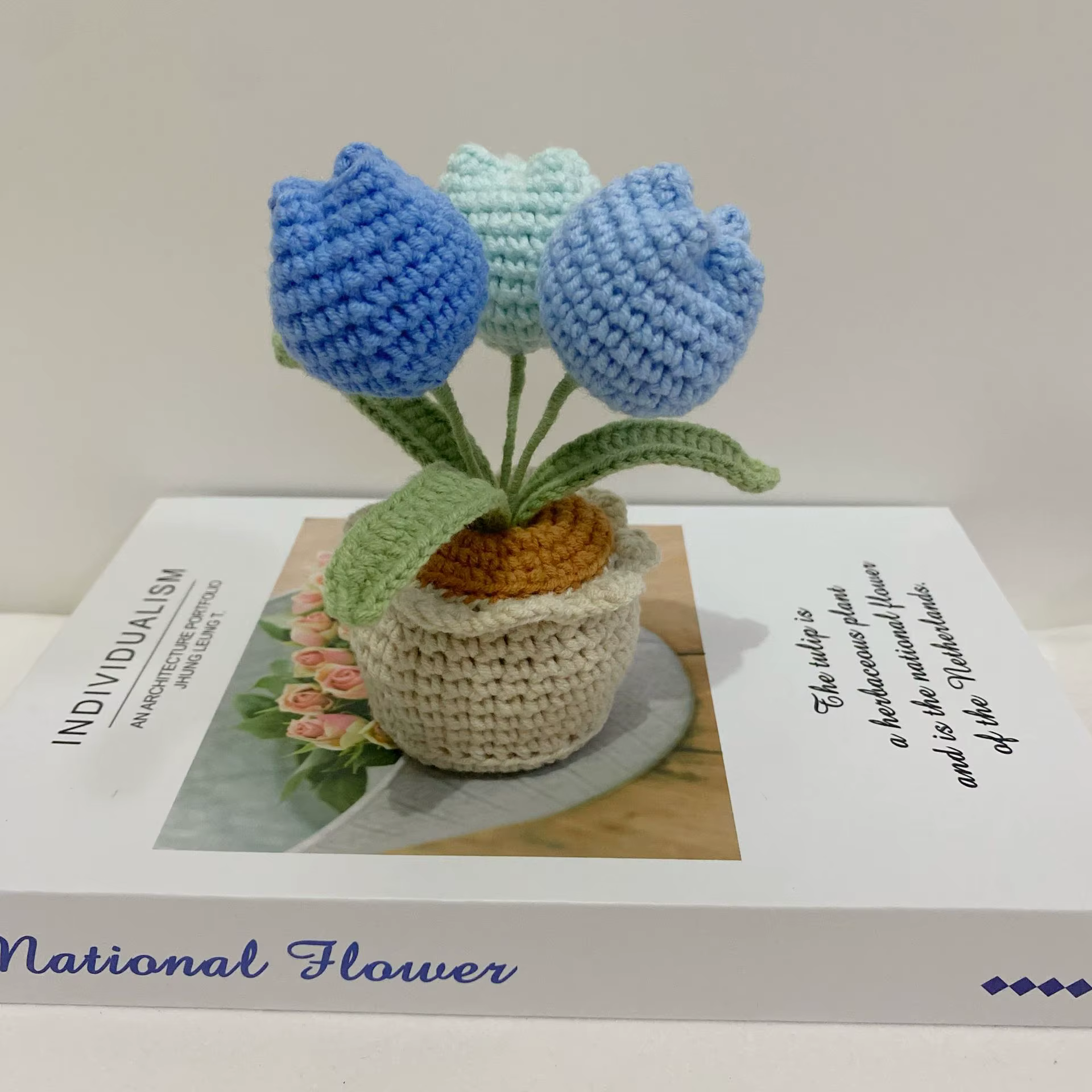 Tulipes au crochet avec pot